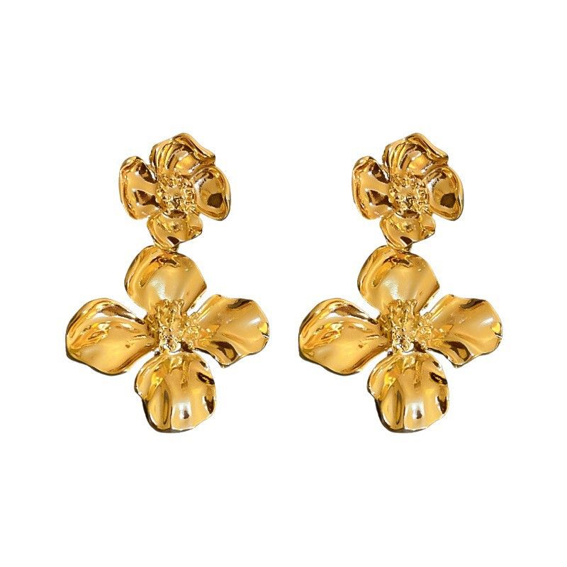 Nappa con fiore scavato con ago d'argento, alla moda, personalizzata, stile fresco e distaccato, lunga, elegante e di alta qualità._voghion.com