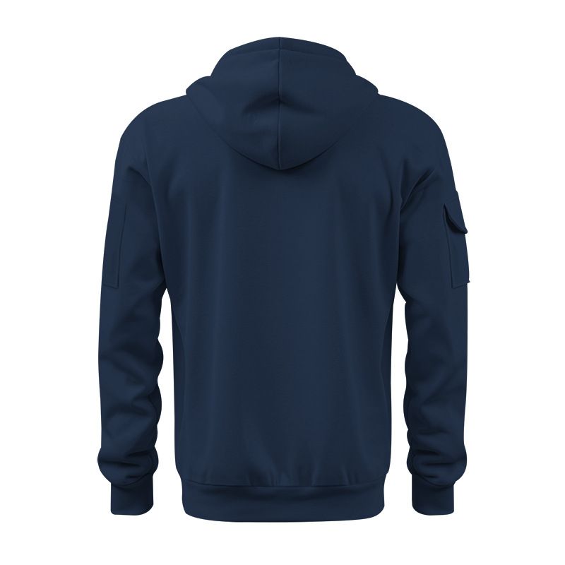 2024 Autumn Winter Men's Casual Multi-Zipper Arm Pocket Sweatshirt Pullover Large Size Fleece Hoodie For Men_voghion.com