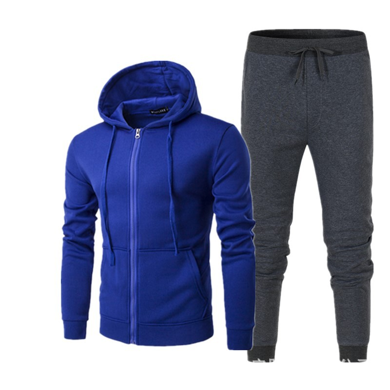 Pomlad Jesenski Style Zadrga s Kapuco Casual Prazen Pulover Moški in Ženski Pulover Set Plus Plišasti Plašč Moda_voghion.com