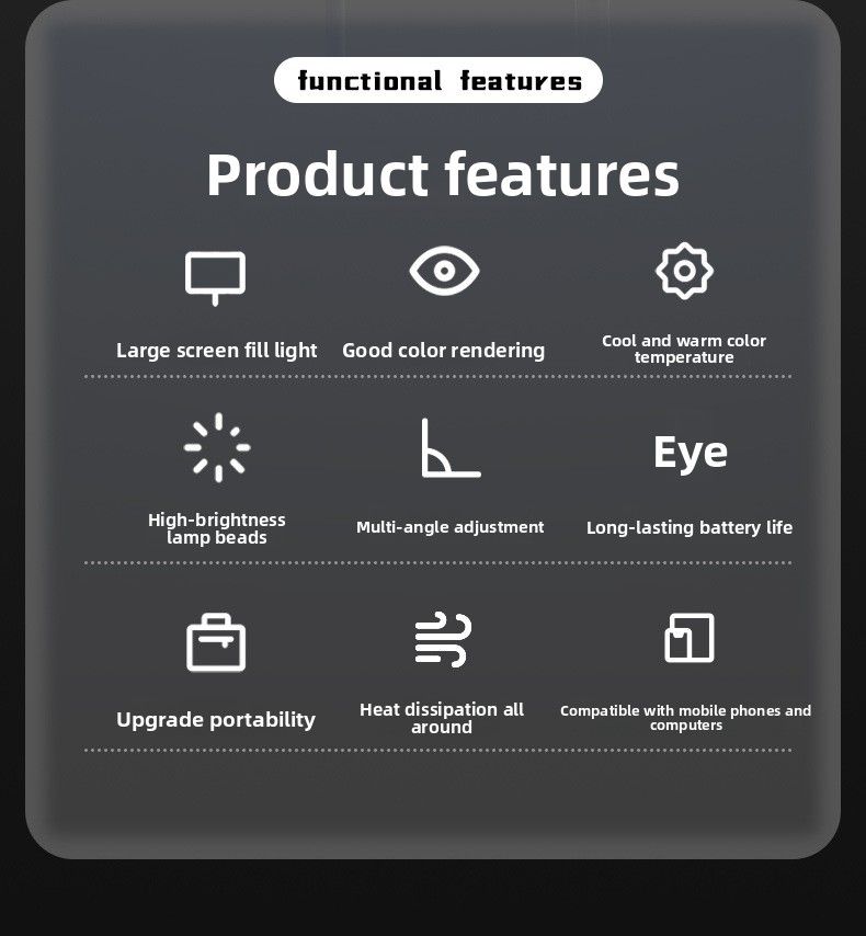 LED Flat Panel Fill Light, High-Definition Photography Light, Beauty Soft Light Light, Lighting Light, Live Broadcast Light, Live Broadcast Specific Light_voghion.com