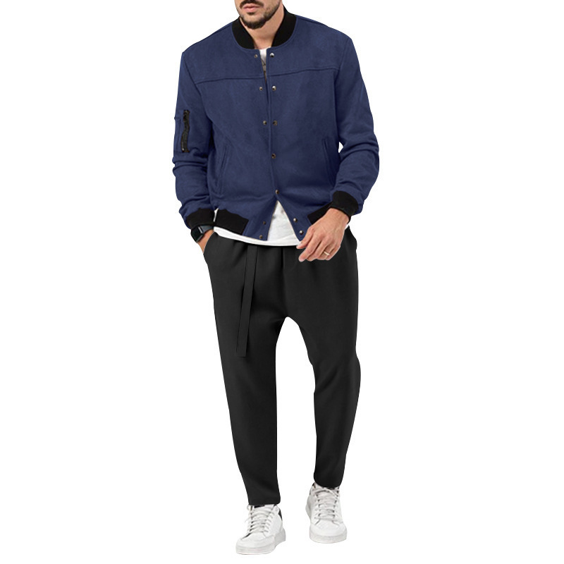 Ensemble 2 pièces décontracté pour hommes, ensemble veste et pantalon de qualité personnalisée, tendance, automne-hiver, 2024_voghion.com