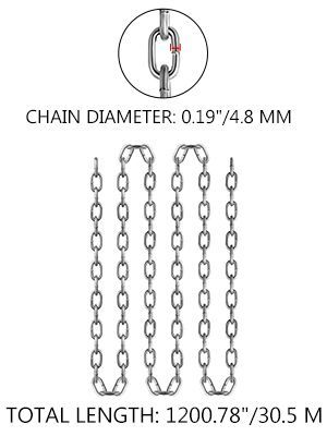 VEVOR Grade 30 Chain 3/16 Inch By 100Ft Length Grade 30 Proof Coil Chain Zinc Plated Grade 30 Chain For Towing Logging Agriculture And Guard Rails_voghion.com