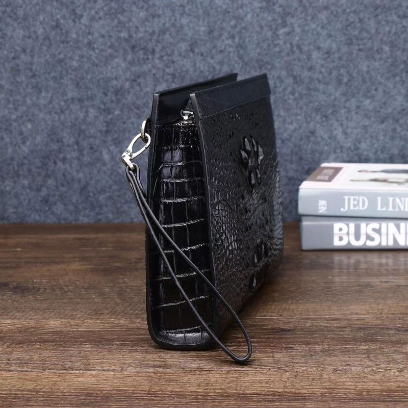 Nuova borsa da uomo in stile coccodrillo, versatile, modello portafoglio lungo, 2025_voghion.com