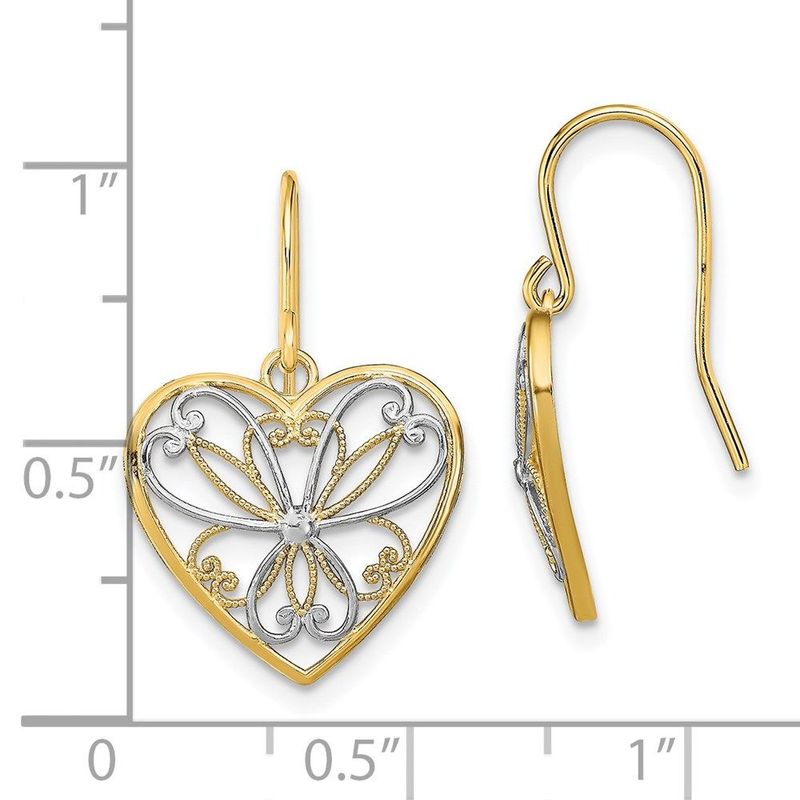 14K W/Rhodium Polished Filigree Heart Shepherd Hook Earrings_voghion.com