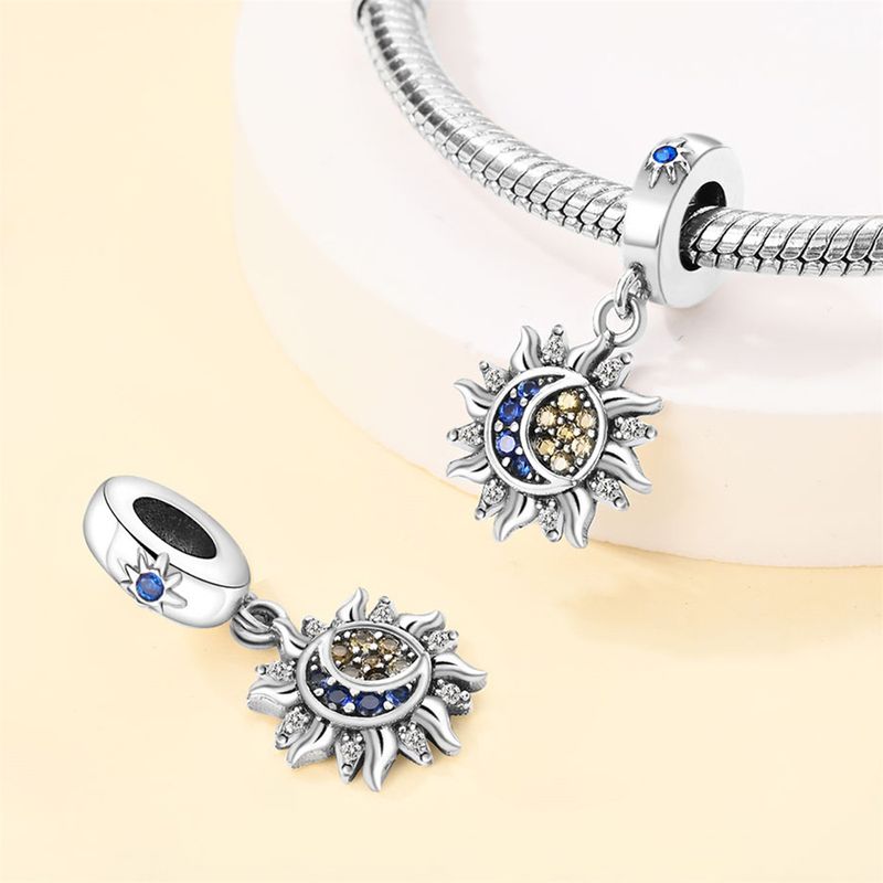 Gioielli da donna in argento 925 placcato in rame, di alta qualità, con ciondolo a forma di stella e luna, adatti per la creazione di bracciali e collane fai da te._voghion.com