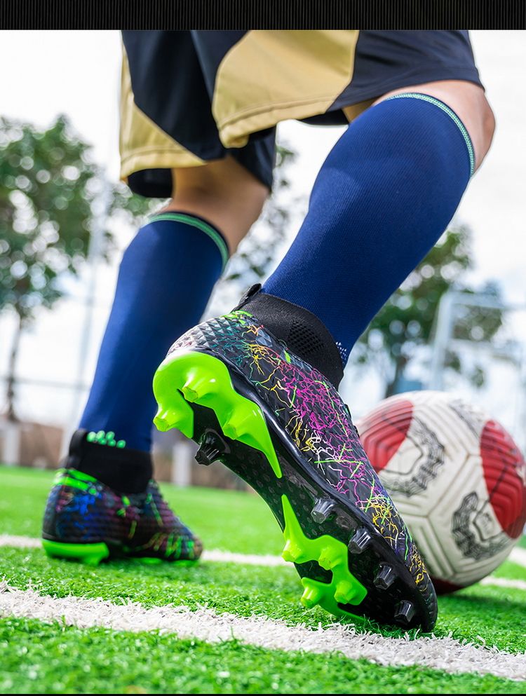 New High-Top Youth Football Shoes With Long And Broken Spikes, Sizes 35-45_voghion.com