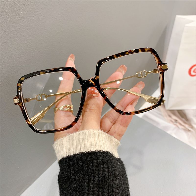 Fashion Fashion Oversized Square Eyewear Retro Women's Anti-blue Light Bloking Metal Frame Gla Trend Optical Computer_voghion.com