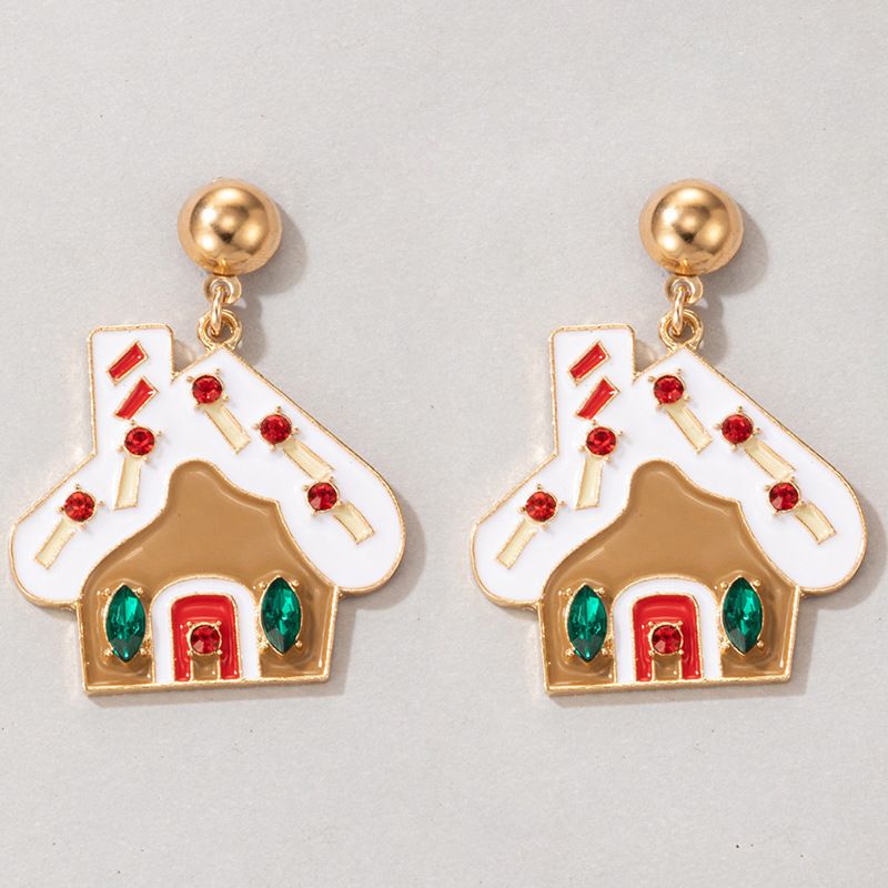 Orecchini a bottone con design creativo, calzini rossi e verdi, per Natale, alce, casa carina, temperamento, gioielli per le orecchie_voghion.com