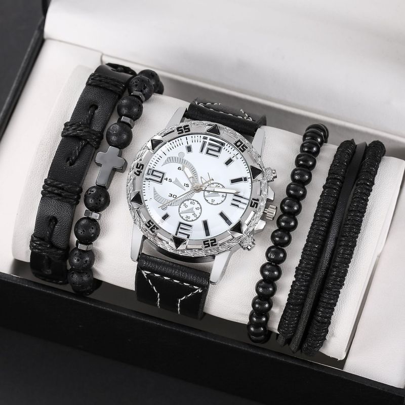 Three-eye Quartz Big Gold Watch Fashion Luxury Business Beaded Versatile Suit To Work Daily Birthday Anniversary Valentine's Day Gift_voghion.com
