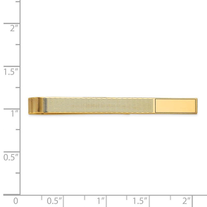 14k Men's Grooved Engravable Tie Bar_voghion.com