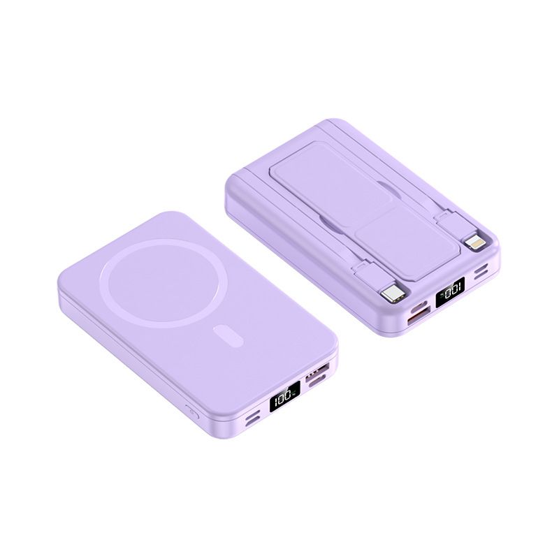 Trendy Items Cross-border Magnetic Wireless Bank 10000mAh With Built-in Cable Fast Charging Mobile Power Long Battery Life_voghion.com