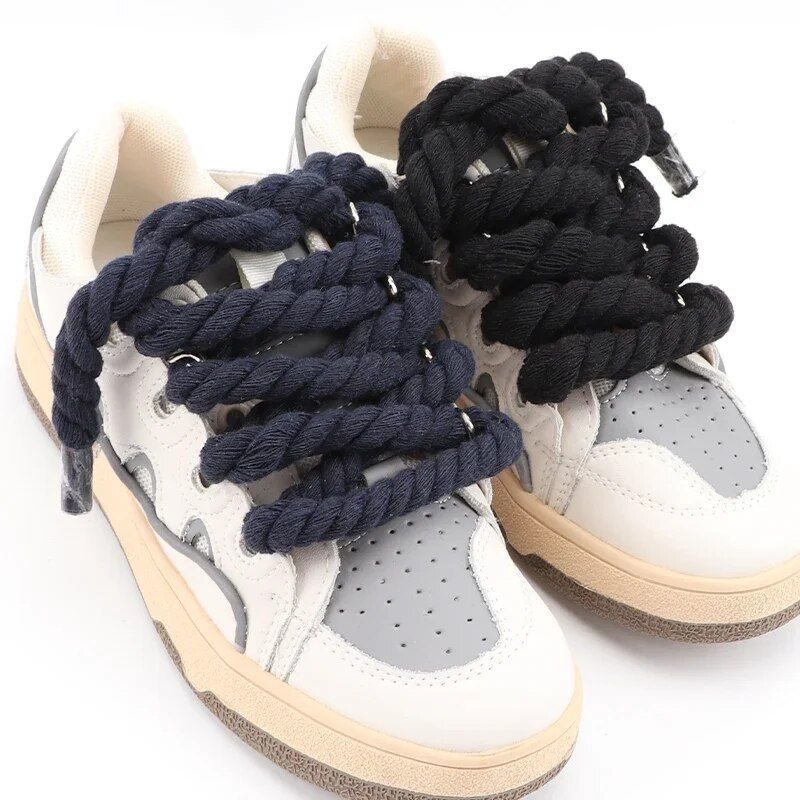 Lacci per scarpe rotondi di qualità Lacci per scarpe in cotone colorati più spessi 1 cm per scarpe da ginnastica Accessori per scarpe da uomo e da donna di moda_voghion.com