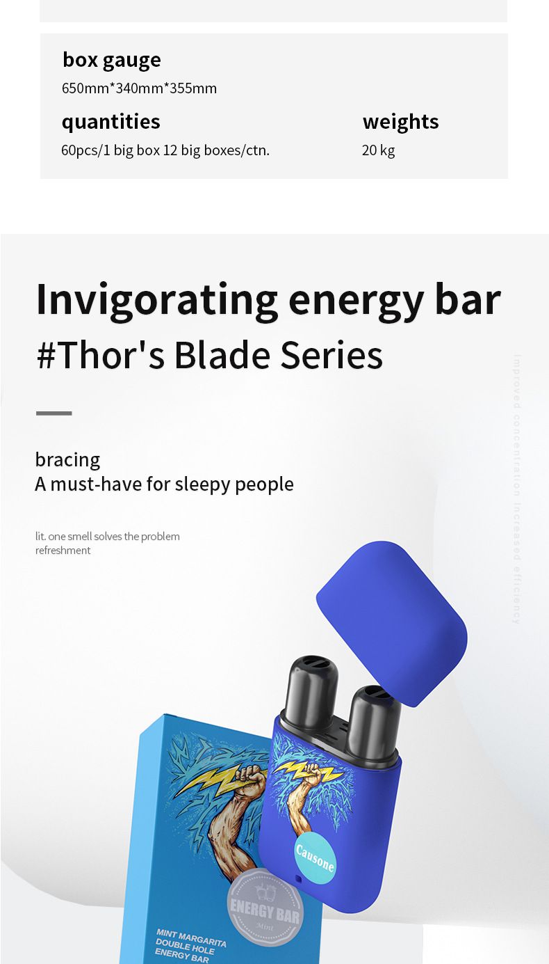 Cross-Border Exclusive CAUSONE Thor's Blade Double Hole Stick Anti-Dizziness Drowsiness Nasal Inhalation Cooling Oil_voghion.com