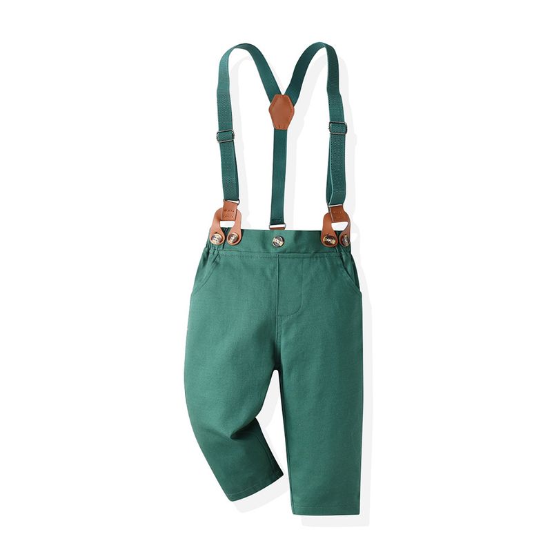 Kid's Clothing Boys suit new children Christmas gentleman dress long sleeve plaid shirt autumn and winter green overalls_voghion.com