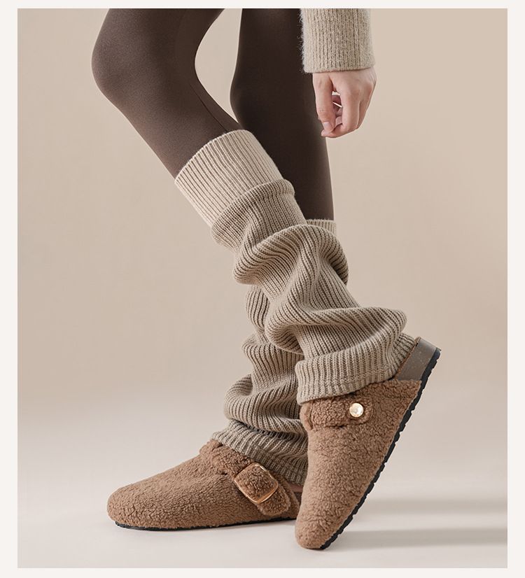 Calzini in lana spessi e caldi in stile giapponese da donna, leggings e copripiedi lavorati a maglia_voghion.com