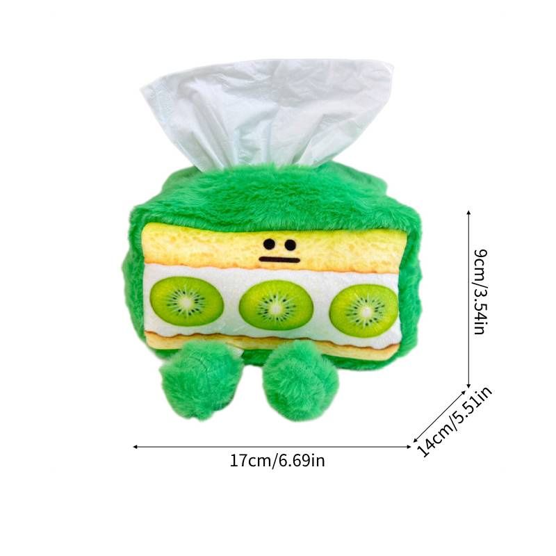 Peluche fraise dessin animé mignonne mangue chocolat kiwi boîte à sandwich pain mouchoir_voghion.com