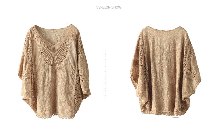 Damska koszulka z krótkim rękawem, modna, chroniąca przed słońcem, bawełniana, z wycięciem w kształcie skrzydeł nietoperza, luźna, w dużym rozmiarze_voghion.com