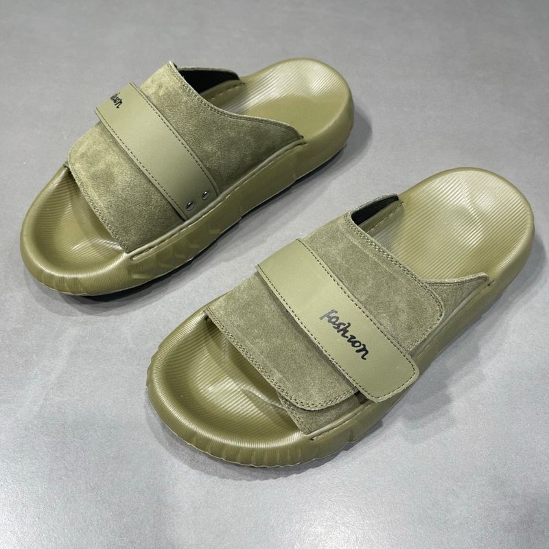 Herren Neue Frühling Vielseitige Hausschuhe, Herren Top Layer Rindsleder, Outdoor Einteilige Drag, Echtes Leder, Casual Sandalen Für_voghion.com