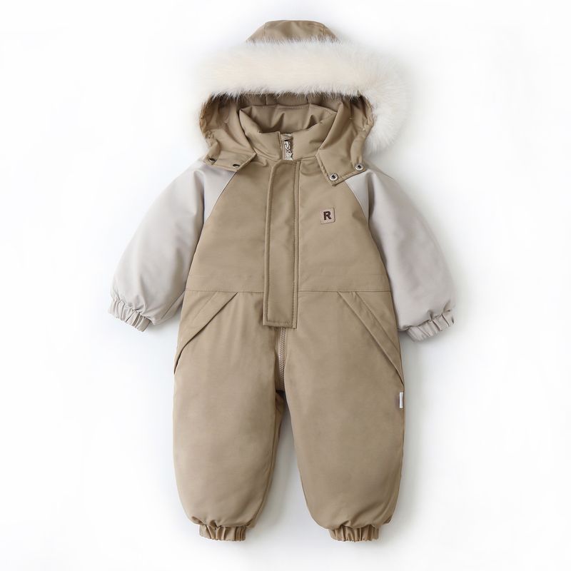 Unisex Baby Snowsuit One-Piece Winter Ski Suit For Toddlers 1-3 Years (80-120cm) - Lightweight Nylon With Hood_voghion.com