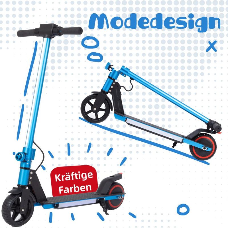 Cityroller Kinderroller 6,5'' E-Roller per 6-12 anni 60Wh, max. 5-8 km, Klappbar Belastbarkeit 50 Kg, 14 km/h, EBS+Fußbremse_voghion.com