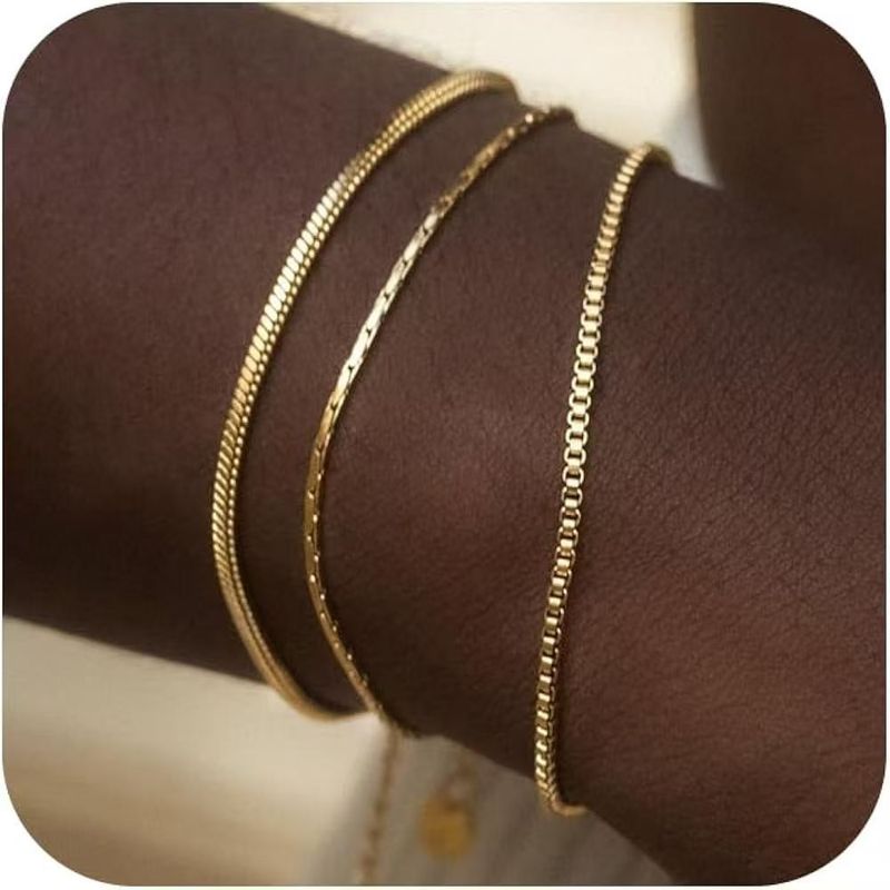 Men And Women's Jewelry Stainless Steel Bracelet PVD Electroplating K Fashion Jewelry Simple Stacking Bracelet_voghion.com