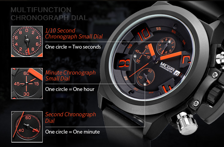Black Silicone Quartz Luxury Sport Military Wrist es Men Waterproof Clock Chronograph Large Dial e_voghion.com
