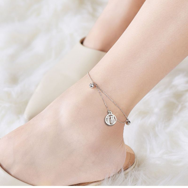 Fortune Anklet For Women, Simple Multi-layer Fashion Summer New Tassel Bell Copper Adjustable Live Streaming Style_voghion.com