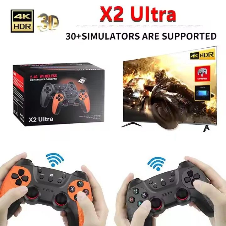Game X2 Ultra High Definition Home Gaming Arcade Wireless TV Game Console Dual Controller_voghion.com