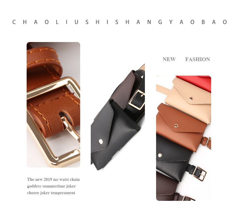 Fashion pin buckle belt Women's belt white wear dress multi-functional waist bag belt factory direct sales_voghion.com