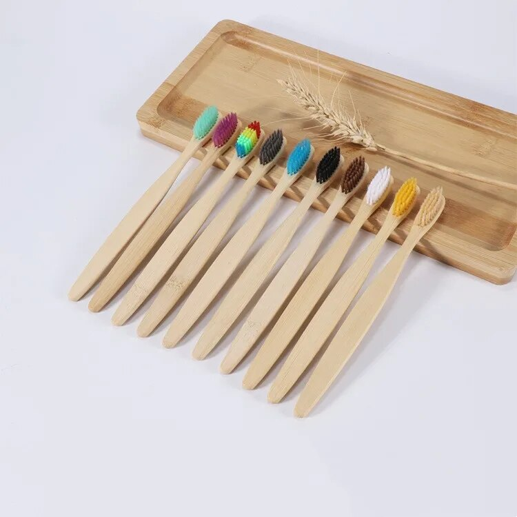 1-10PCS Bunte Natürliche Bambus Zahnbürste Set Weichen Borsten Holzkohle Zahnaufhellung Bambus Zahnbürsten Weiche Dental Mundpflege_voghion.com