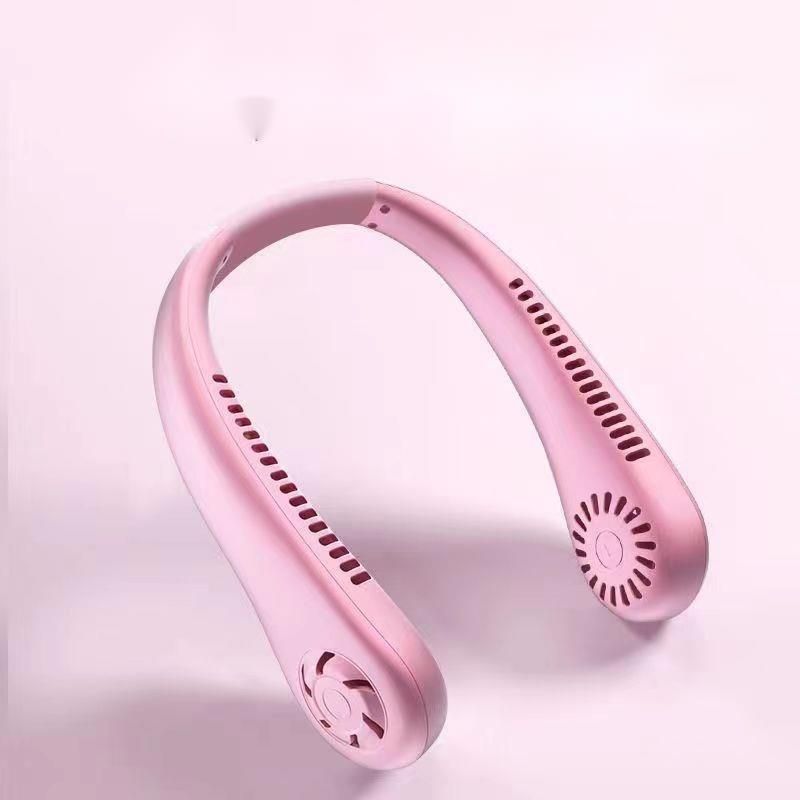 Tragbarer Mini-Halsventilator, faltbar – wiederaufladbar über USB, geräuschloser Betrieb für Studenten und Sport_voghion.com