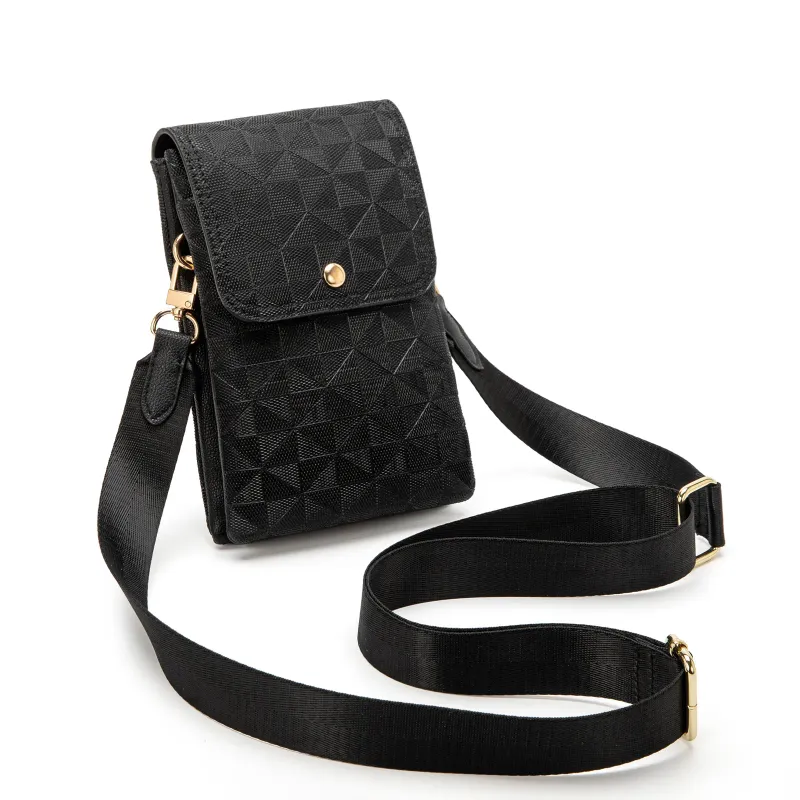 Designer Bag Free Shipping Geometric Textured Crossbody Bag Gold Accent Adjustable Strap_voghion.com