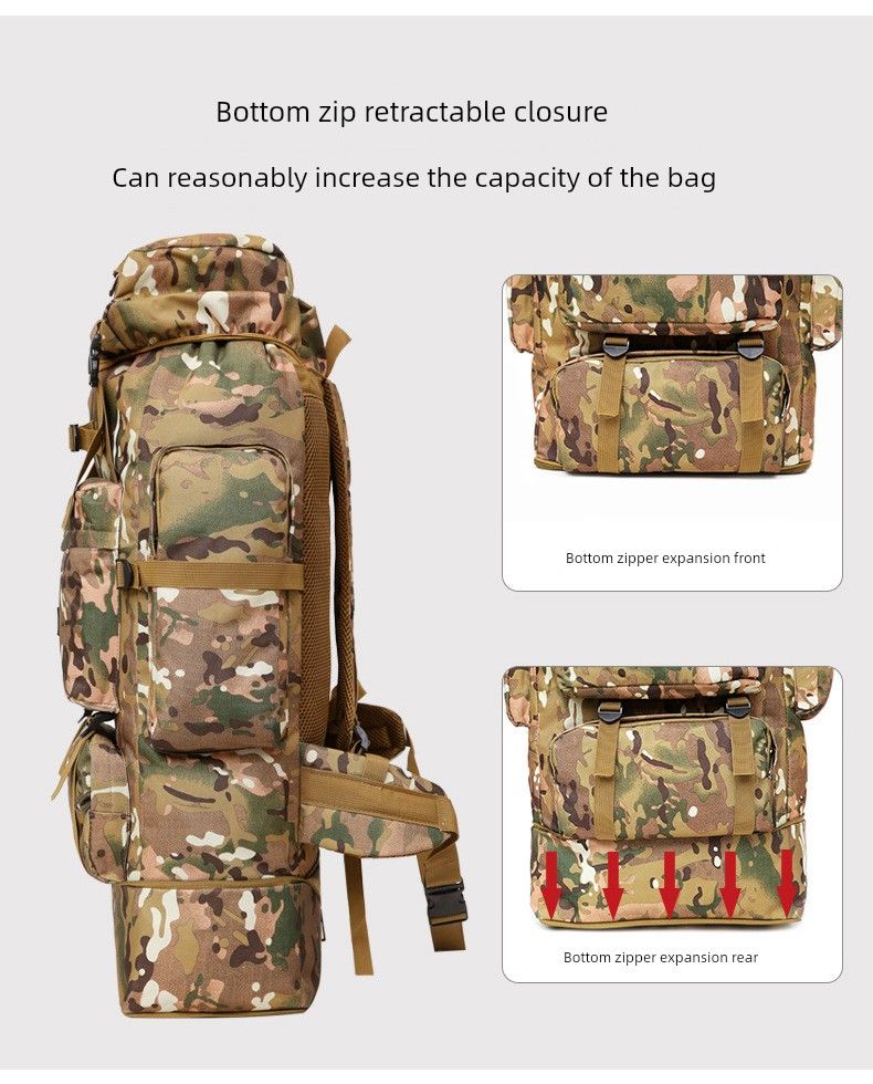 100L Thickened Expansion Large Capacity Backpack Lage Outdoor Camping Camouflage Shiralee Travel Big Bag_voghion.com