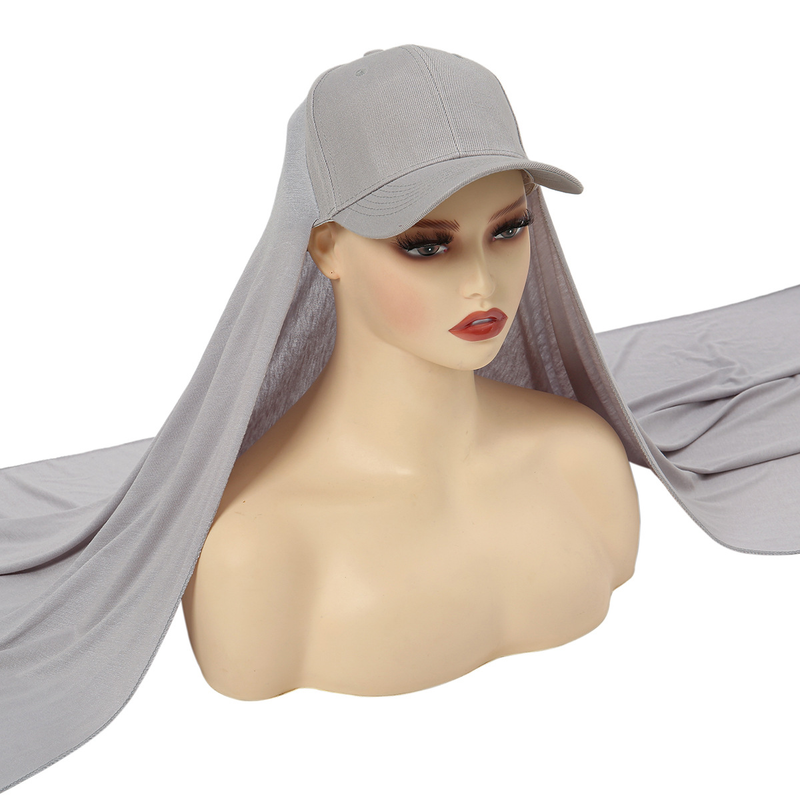 baseball cap handige hijab vrouwen hijab enkele kleur gemerceriseerde katoenen hijab hoed zonbescherming hoed_voghion.com