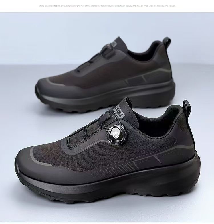 New Rotating Button Men's Casual Black Commuting Thick Bottom Non-Slip Outdoor Sports Shoes Men_voghion.com