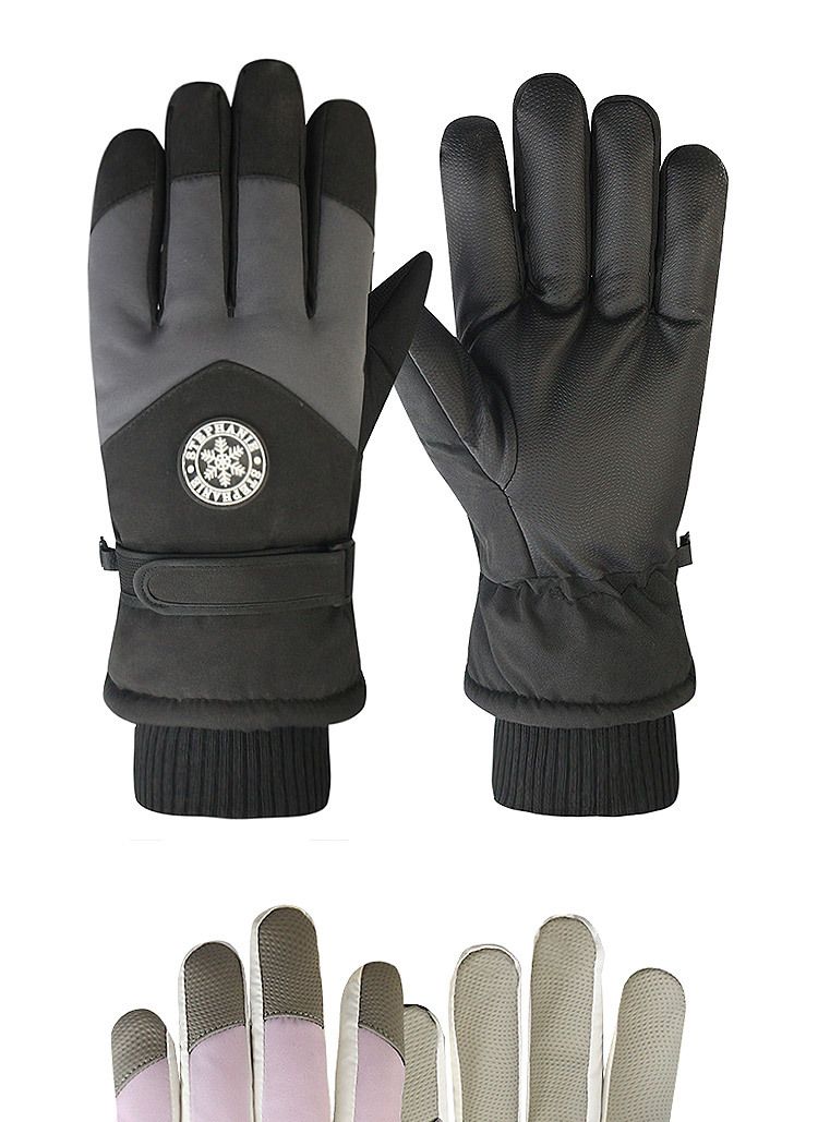 Ski Gloves For Men And Women, Fleece-Lined, Warm, Outdoor Electric Bike, Cold-Proof, Windproof, Waterproof, Touchscreen,_voghion.com