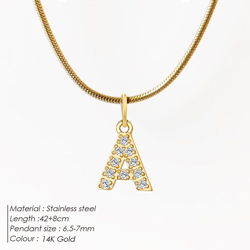 Neu Für Frauen Vielseitig Strass Brief Anhänger Schlange Knochen Kette Halskette_voghion.com