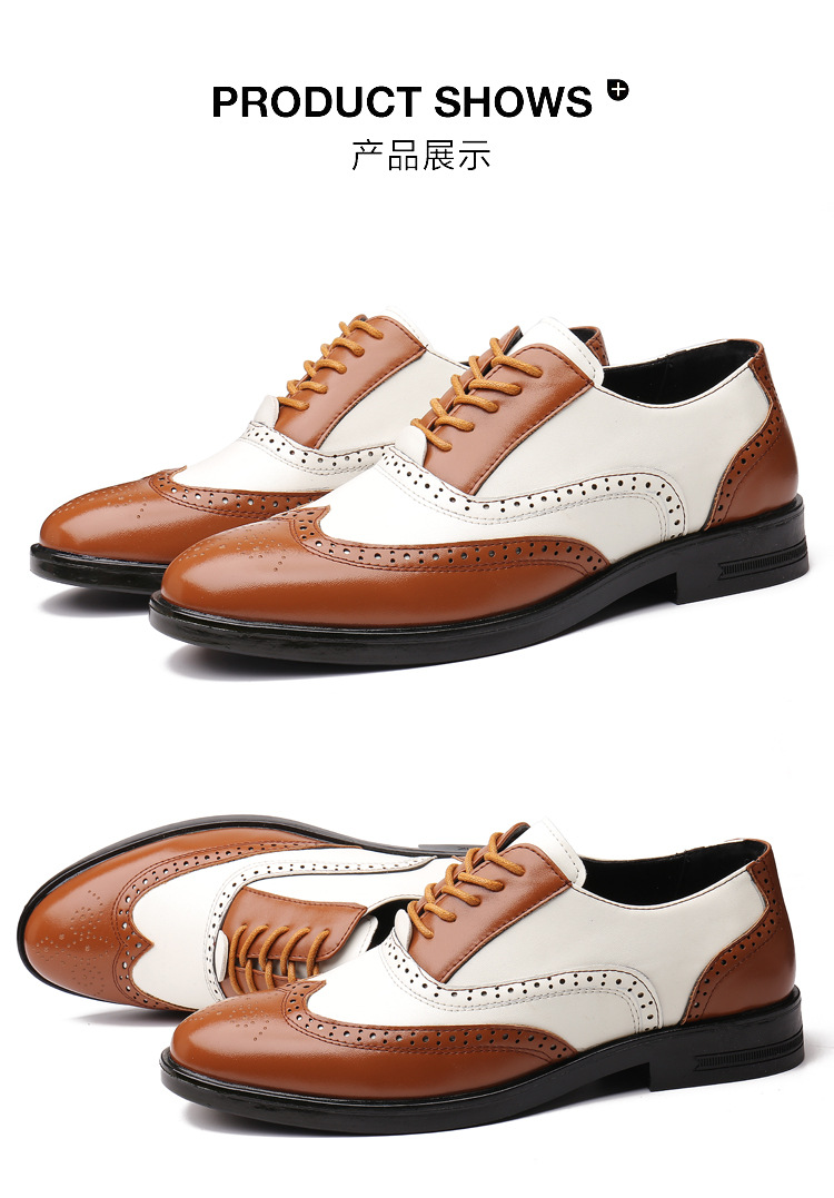 Scarpe eleganti da lavoro da uomo Scarpe classiche formali in pelle Scarpe stringate Oxford con punta alari per uomo Moda comoda_voghion.com