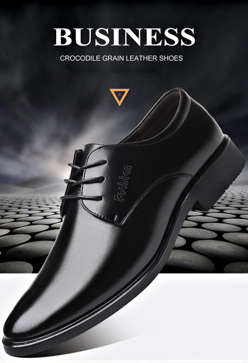 Wybrane nowe, eleganckie męskie buty biznesowe w stylu brytyjskim, z podwyższeniem, na co dzień, skórzane, modne, proste, wszechstronne buty ze szpicem_voghion.com