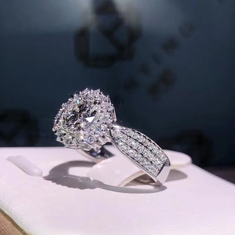CC Mosang Steen Wäissgold Mosang Rank, Importéiert aus den USA, Starry Three Rows Diamant Rank, Héichwäertege Proposal Diamant Rank, Fra_voghion.com