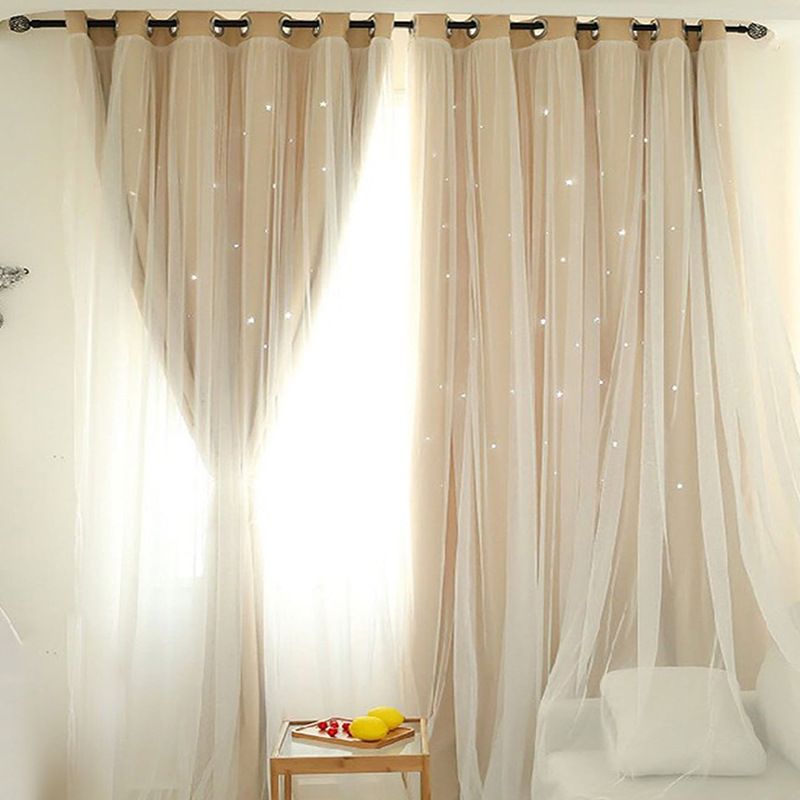 Transparante en semi-verduisterende kantgordijnen met gradiëntontwerp - Moderne Scandinavische raamgordijnen voor woonkamer, slaapkamer, keuken - Polyesterstof_voghion.com