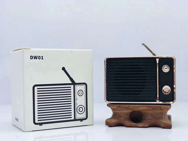 DW01 Retro Bluetooth-høyttaler Nostalgisk Mini Liten Audio TV Bærbare Gaver Mobil Subwoofer_voghion.com