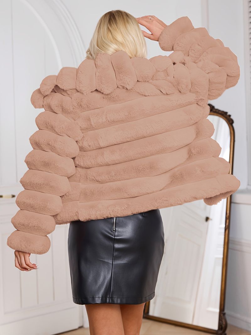 Langärmliger, einfarbiger Damenmantel mit Futter – elegante Oberbekleidung, reguläre Passform, Herbst-/Winterjacke für Erwachsene,_voghion.com