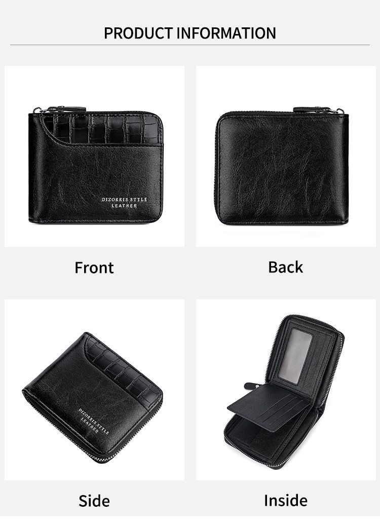 Men's Wallet Card Cases Wallet Men's Short Style Men's Retro Multi-function Anti-theft Swipe Clip Zipper Change_voghion.com