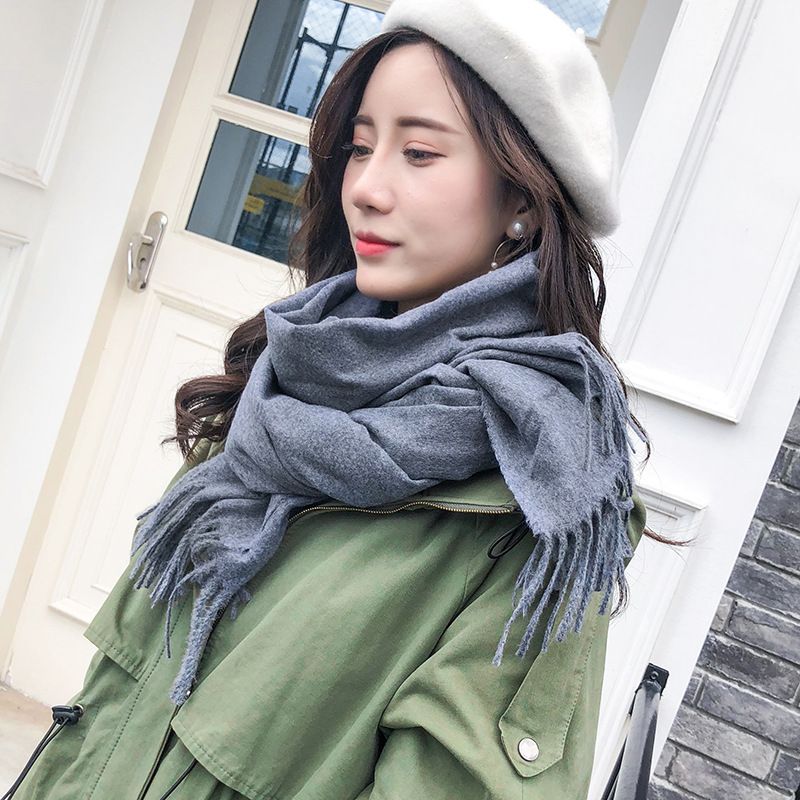 24 Autumn/Winter Solid Color  Scarf Women's Versatile Super Soft Shawl Cashmere Neck Gift_voghion.com