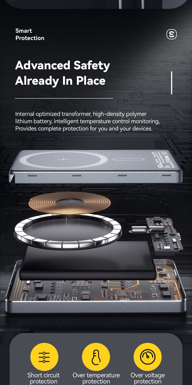 Essager Thin Wireless Power Bank Magnetic 20W 5000mAh Portable Fast Charging External Battery For Mag Safe For IPhone 15_voghion.com