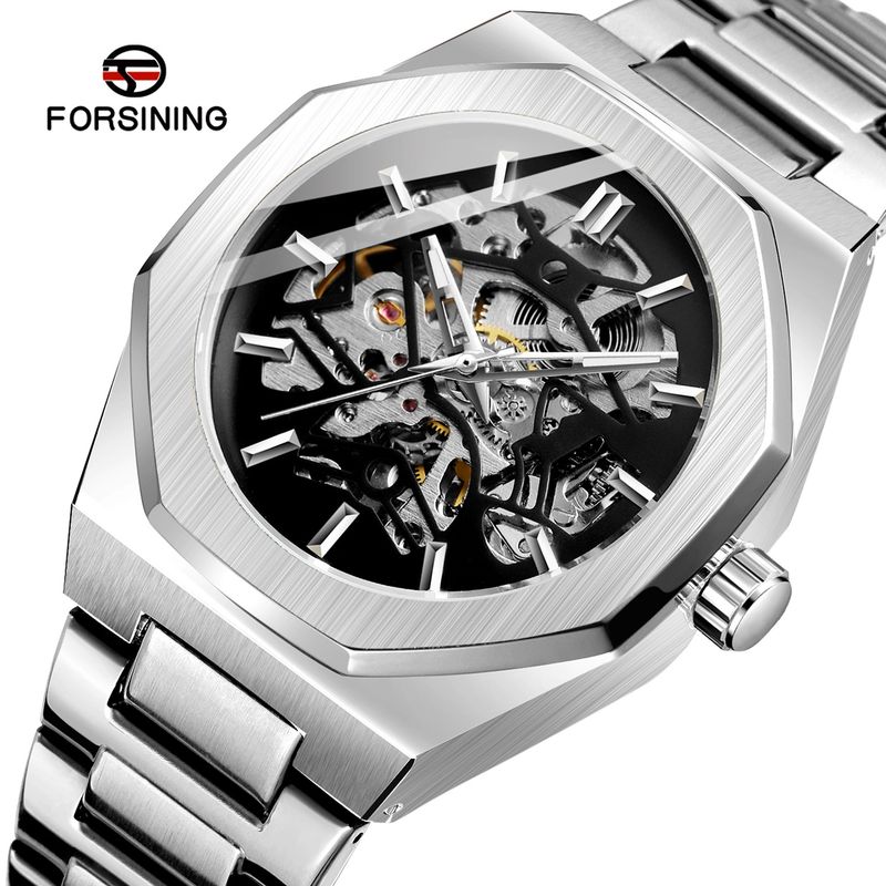 Montre mécanique automatique squelette tendance pour homme avec fonction heure universelle, boîtier en acier inoxydable de 41 mm, verre minéral, bracelet en alliage_voghion.com