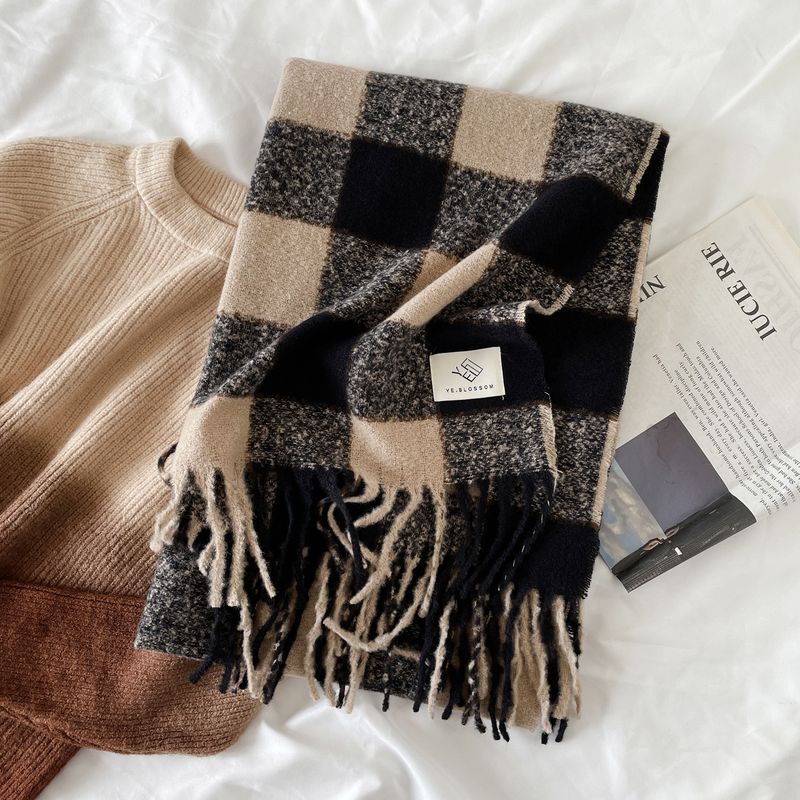 Sciarpe alla moda europee e americane, scialli con frange caldi, leggeri, di lusso e di alta qualità per donne autunnali e invernali, classici grandi quadrati in imitazione cashmere_voghion.com