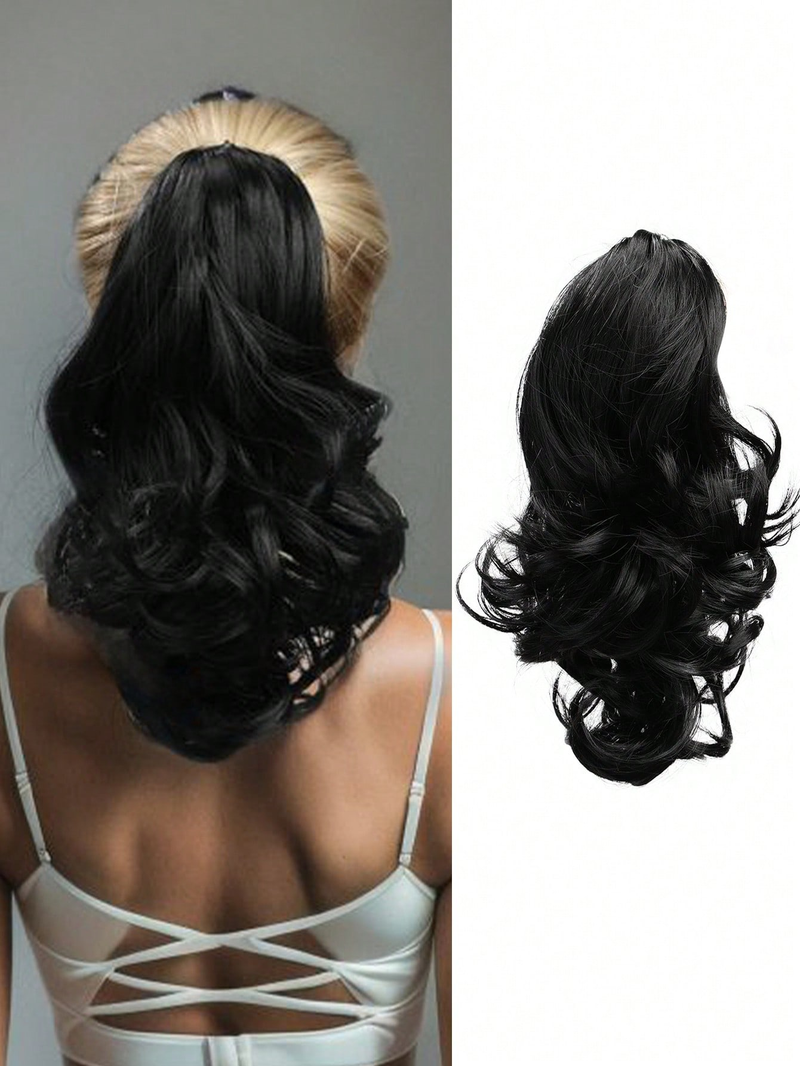12" (Approx. 30 Cm) 130g Claw Synthetic Large Wave Extensions ,Multi-Color Option,The Ponytail Adopts A Newly Upgraded_voghion.com