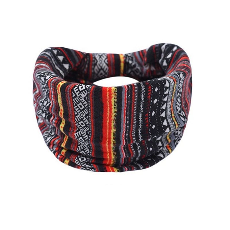 Bohemian Yoga Wide Knot Sweat Printed Elastic Accessories Women's Headband_voghion.com